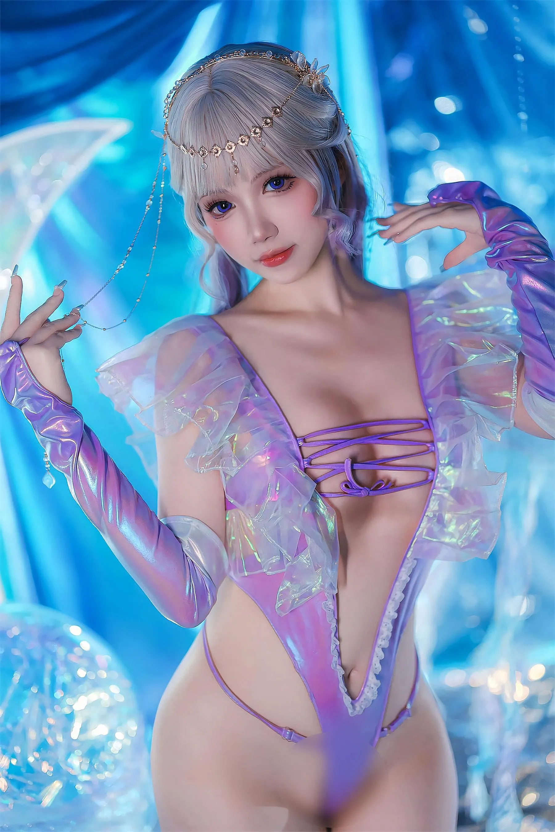 雪晴Astra – NO.40 水母镭射泳衣 [72P]插图5